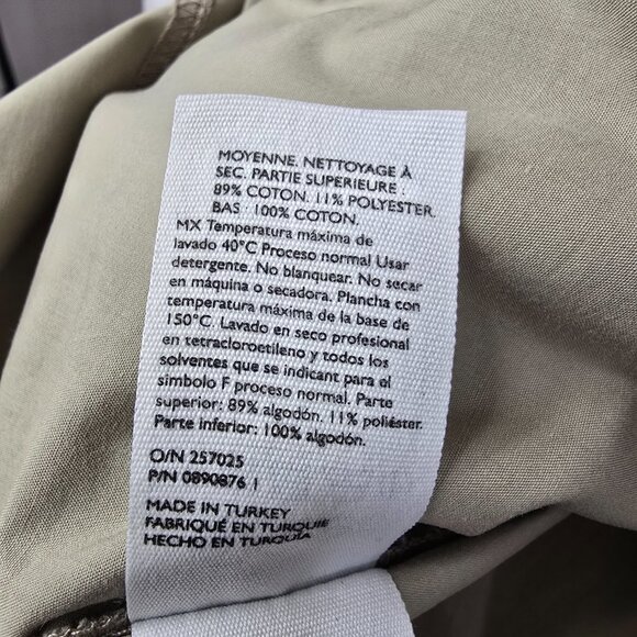 COS Contrast Wrap Dress Khaki Size L – Organic Fabric, Midi Workwear - Picture 12 of 13